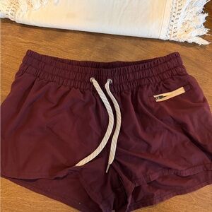 Vuori Women's Burgandy Athletic Shorts